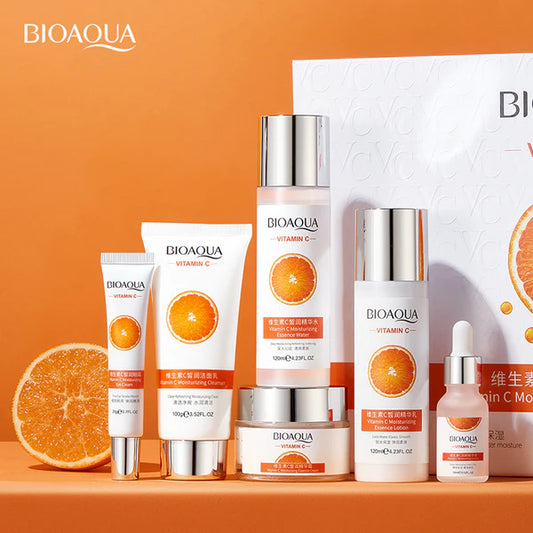 KIT FACIAL BIOAQUA VITAMINA C POR 6.  CAJA DE LUJO